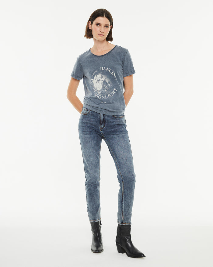 system action Camiseta manga corta estampado luna En oferta