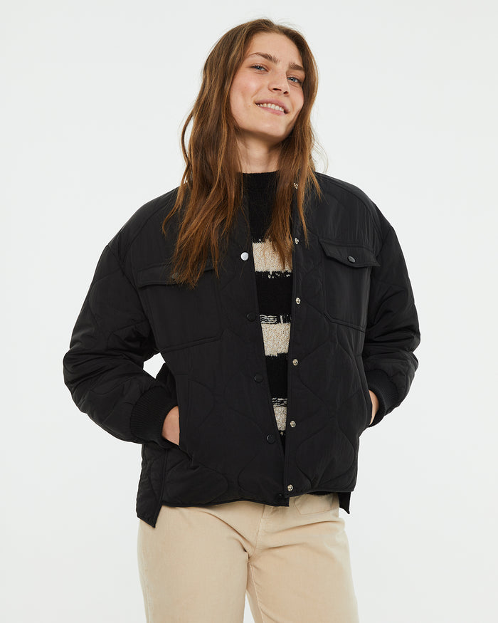 system action Anorak corto con puños y cuello rib Liquidación