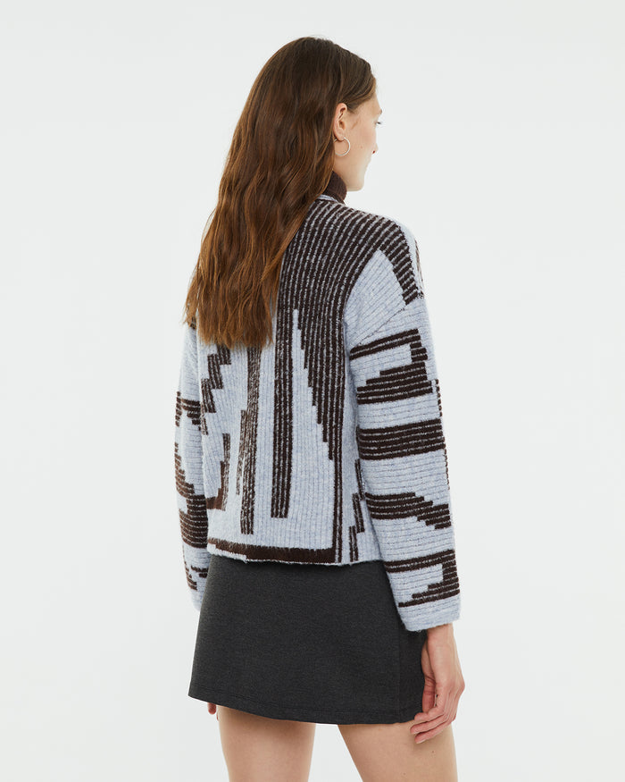 system action Jersey reversible jacquard geométrico cuello alto Últimos 2 días