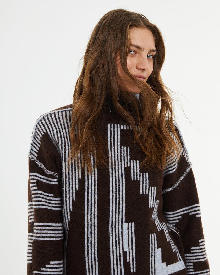 system action Jersey reversible jacquard geométrico cuello alto Últimos 2 días
