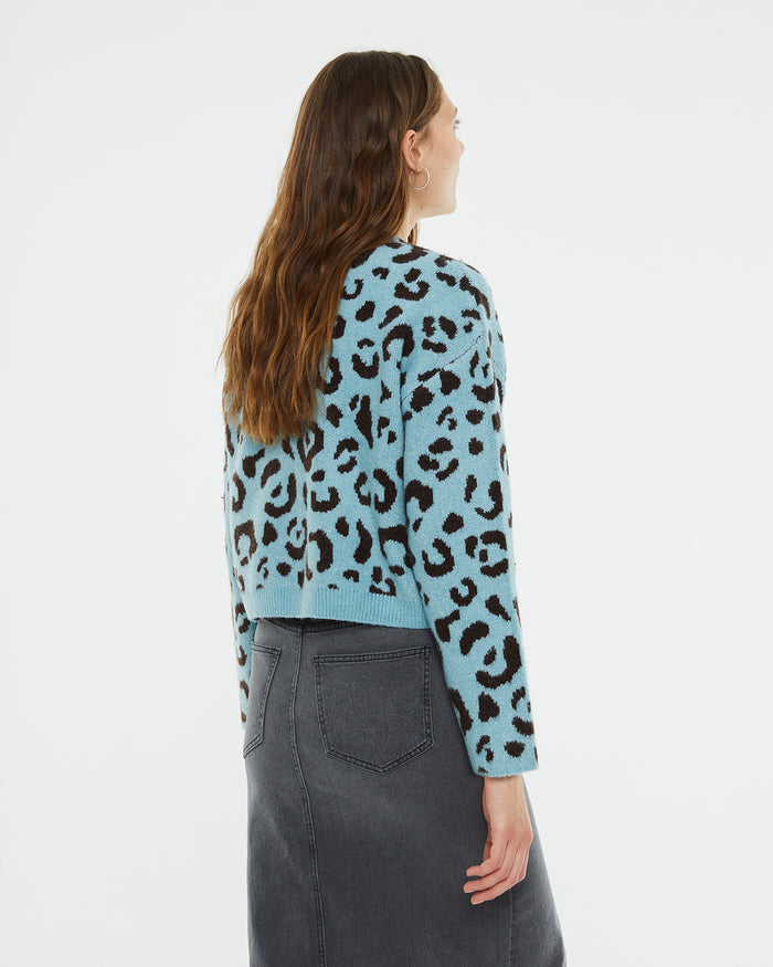 system action Cárdigan recto jacquard animal print Solo hoy