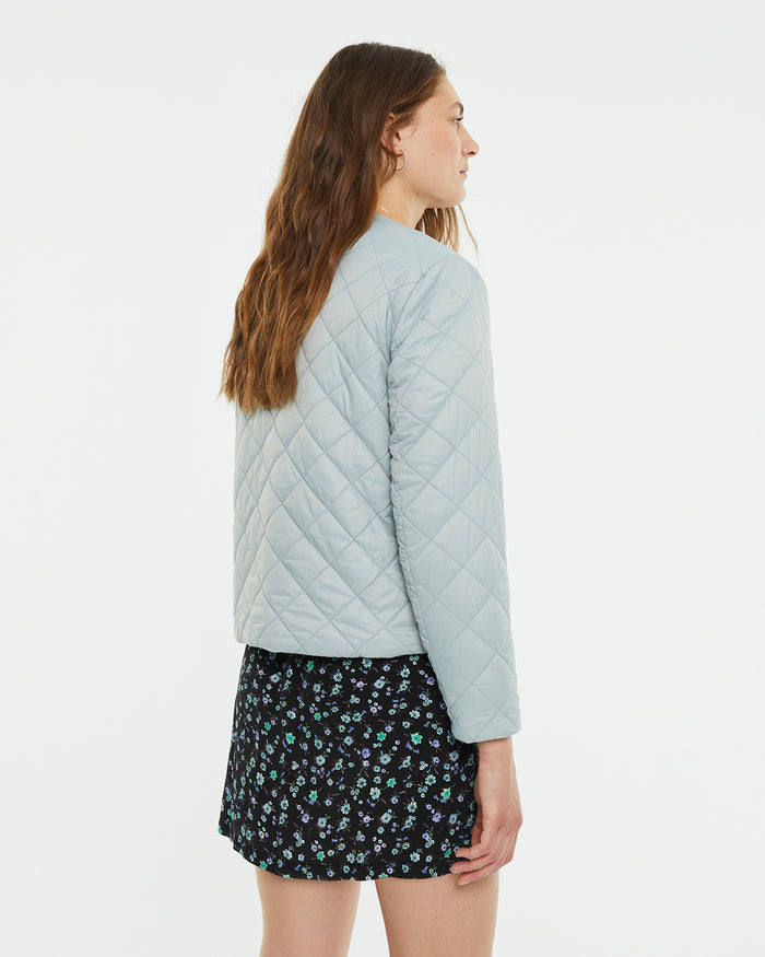 system action Anorak corto reversible gris y turquesa Oferta especial de fábrica