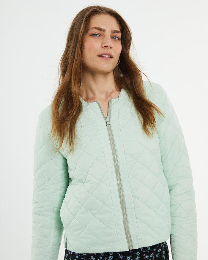 system action Anorak corto reversible gris y turquesa Oferta especial de fábrica