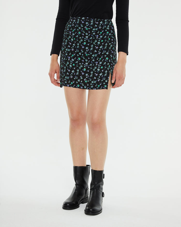 system action Minifalda estampado floral con abertura delantera Descuento por venta flash