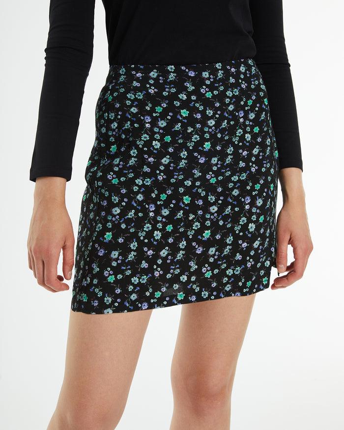 system action Minifalda estampado floral con abertura delantera Descuento por venta flash