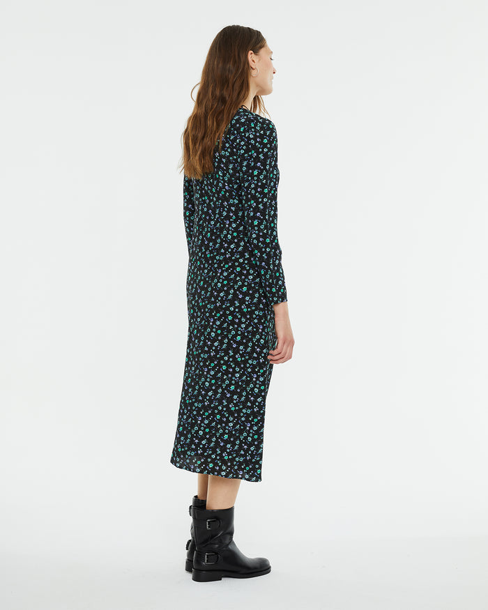 system action Vestido midi estampado floral Ofertas de temporada