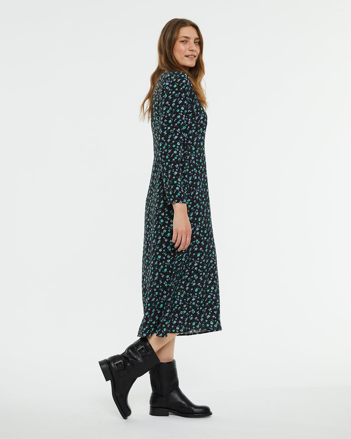 system action Vestido midi estampado floral Ofertas de temporada