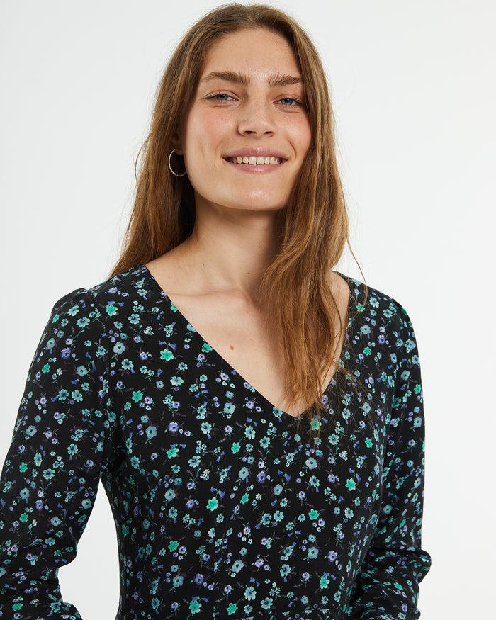 system action Vestido midi estampado floral Ofertas de temporada