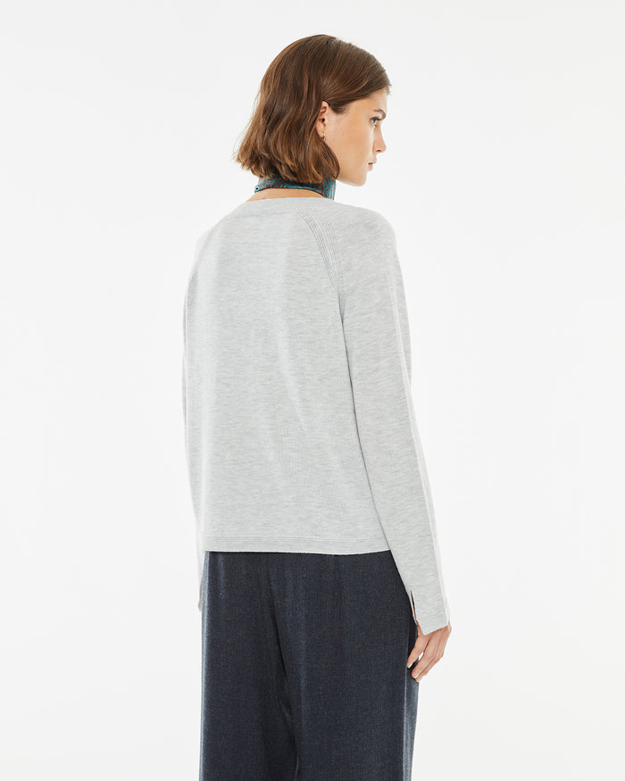 system action Jersey básico con lana cuello pico Outlet online