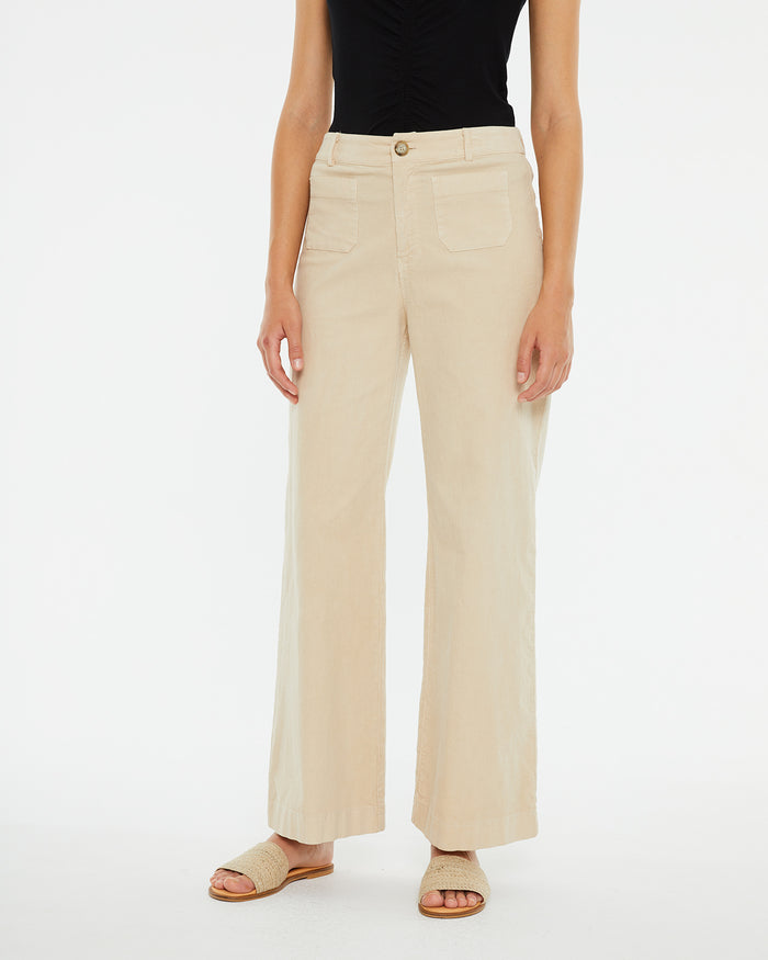 system action Pantalón largo de pata ancha tejido micropana elástica Rebajas de fábrica