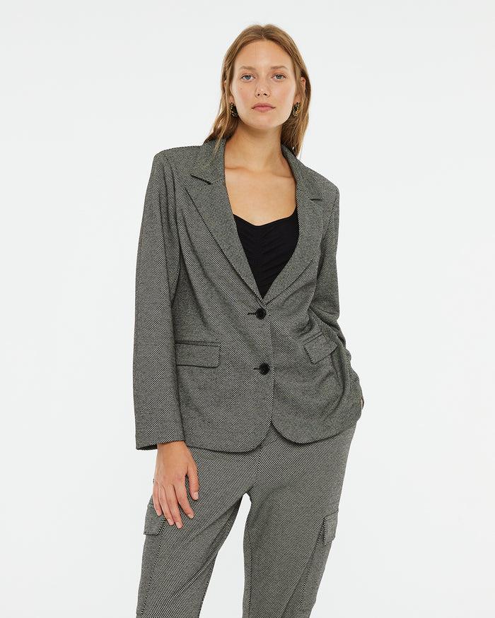 system action Americana recta jacquard con hombreras Tienda