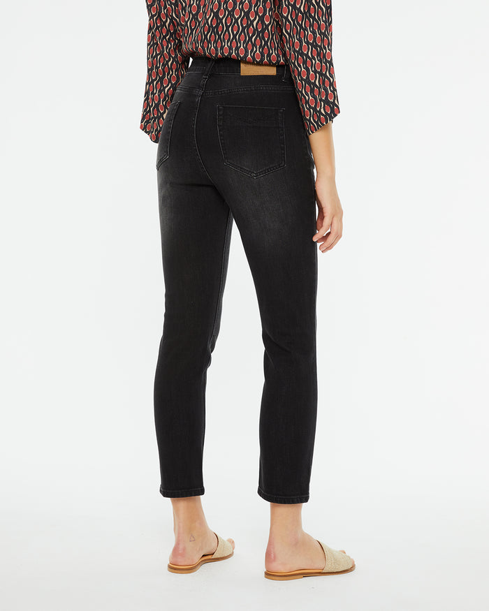 system action Pantalón denim slim fit tiro medio efecto lavado Rebajas top