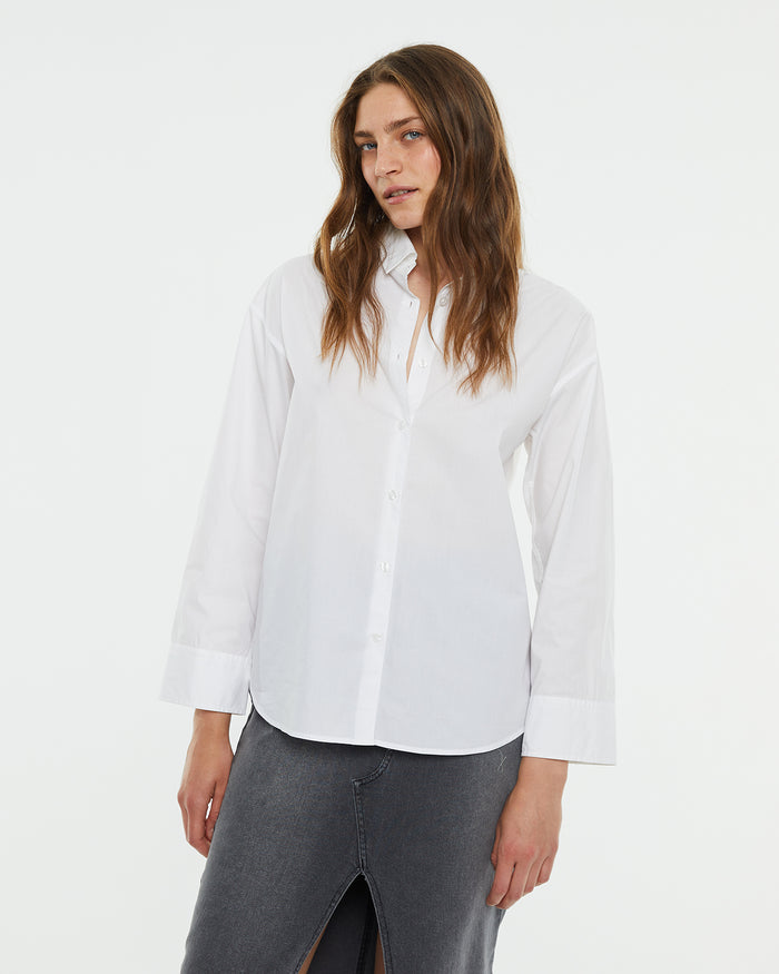 system action Camisa masculina popelín oversize
