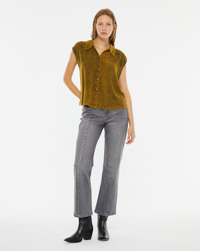 system action Camisa fluida oversize hombros caídos En oferta