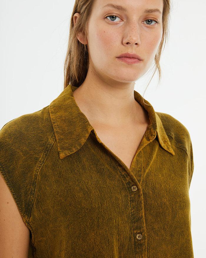 system action Camisa fluida oversize hombros caídos En oferta