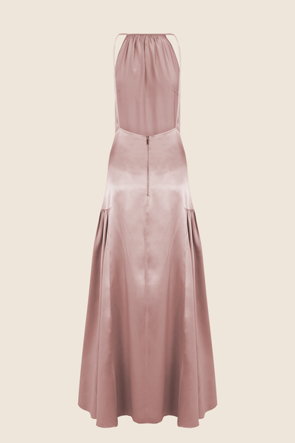 teresa helbig VESTIDO SEDA HALTER ROSA Promoción por tiempo limitado