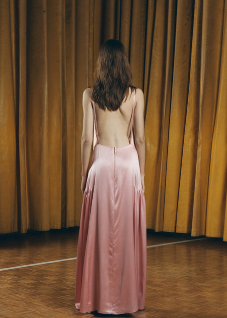 teresa helbig VESTIDO SEDA HALTER ROSA Promoción por tiempo limitado