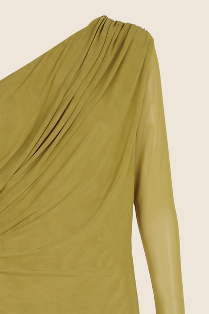 teresa helbig VESTIDO TUL DRAPEADO VERDE Limitado a 3 días