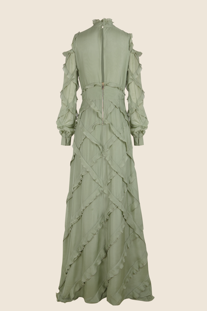 teresa helbig VESTIDO SEDA VOLANTES Ahorra y exporta