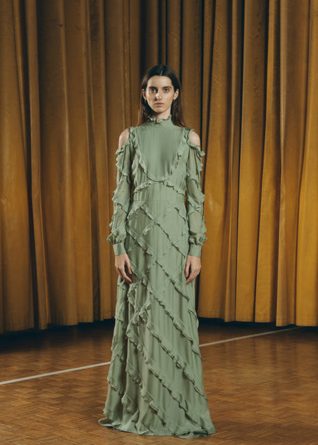 teresa helbig VESTIDO SEDA VOLANTES Ahorra y exporta