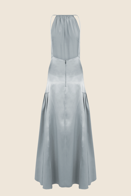 teresa helbig VESTIDO SEDA HALTER AZUL Descuentos del mes