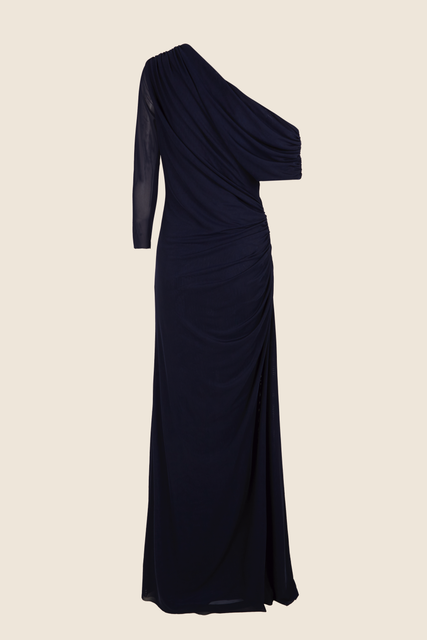 teresa helbig VESTIDO TUL DRAPEADO NAVY Grandes ahorros