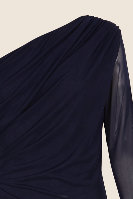 teresa helbig VESTIDO TUL DRAPEADO NAVY Grandes ahorros