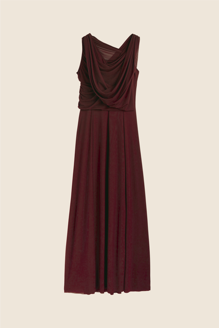 teresa helbig Vestido drapeado capucha burdeos Rebajas de fin de temporada