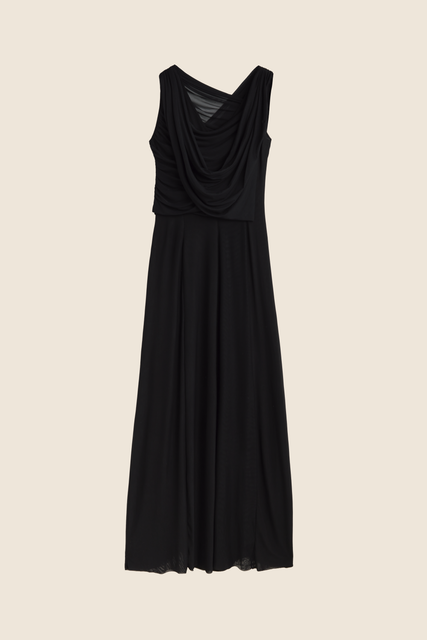 teresa helbig Vestido drapeado capucha negro Precio ultrabajo