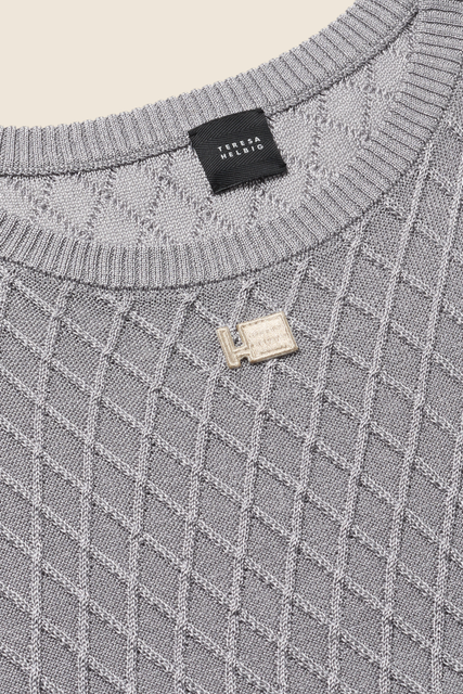 teresa helbig Jersey punto metálico plateado Ofertas