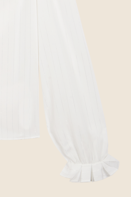 teresa helbig Camisa lúrex con cuello plisado Gran oferta