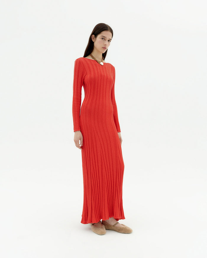 thinking mu Vestido rojo punto Riko
