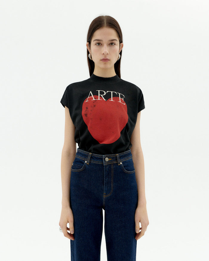 thinking mu Camiseta negra art love Volta