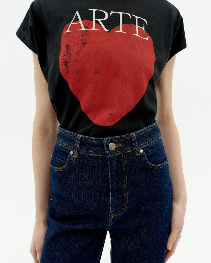 thinking mu Camiseta negra art love Volta Grandes descuentos