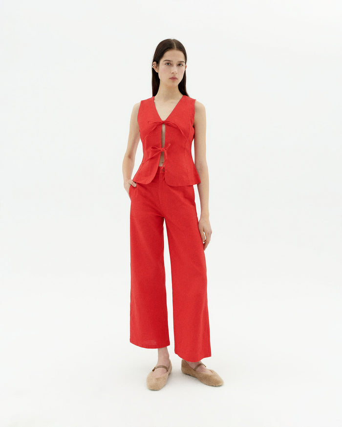 thinking mu Pantalón rojo Karina Outlet