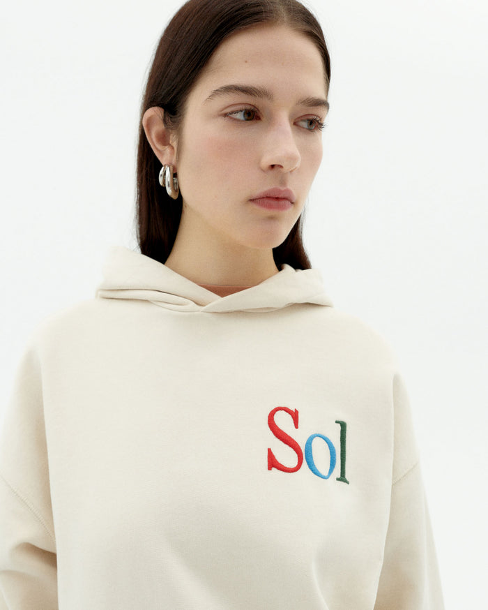 thinking mu Sudadera capucha blanca sol type Valeria Outlet online
