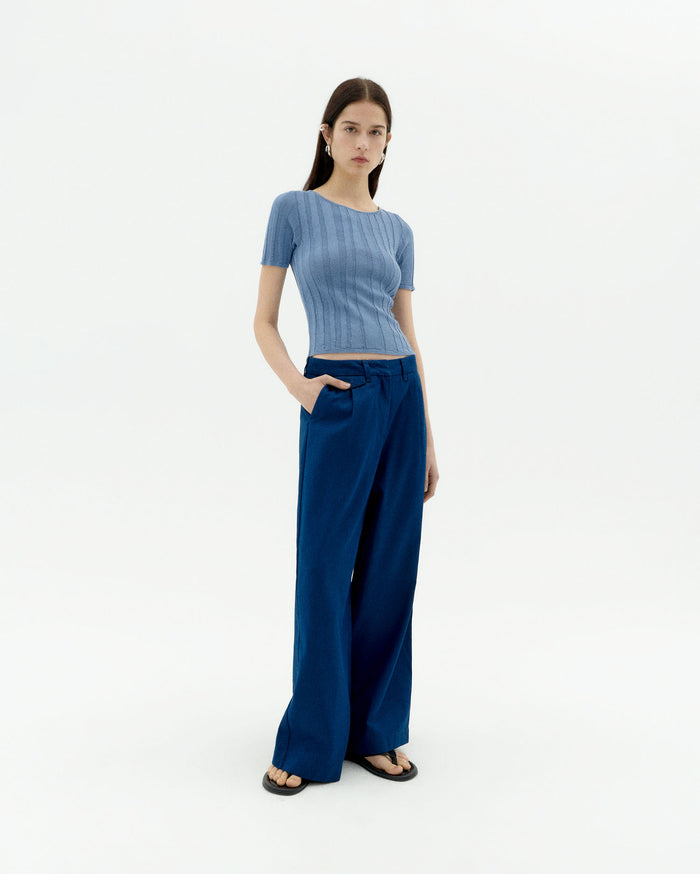 thinking mu Pantalón azul hemp Pat Venta caliente
