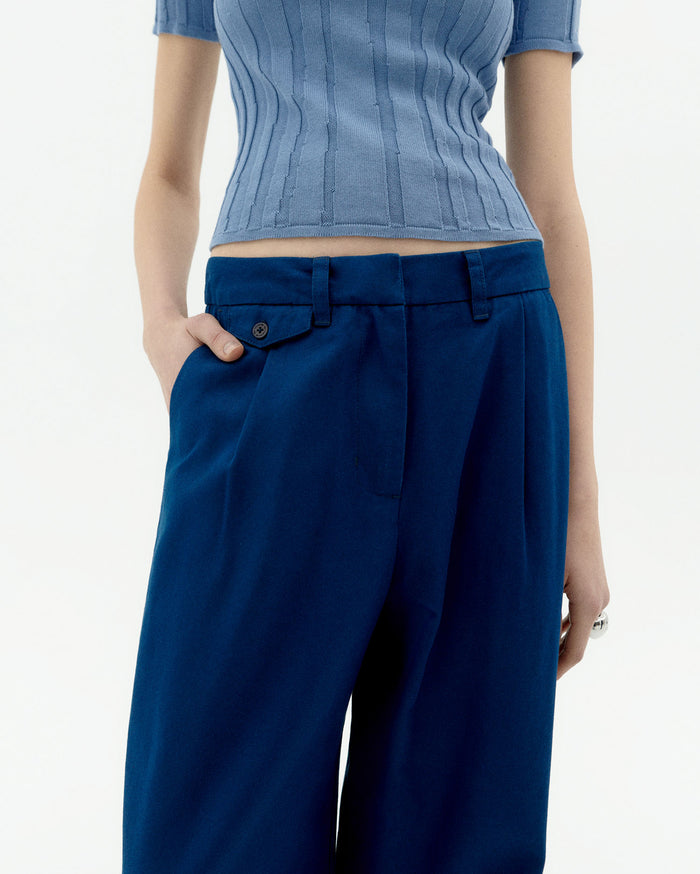thinking mu Pantalón azul hemp Pat Venta caliente