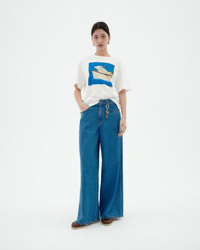 thinking mu Camiseta blanca sailor dog Lucia En oferta