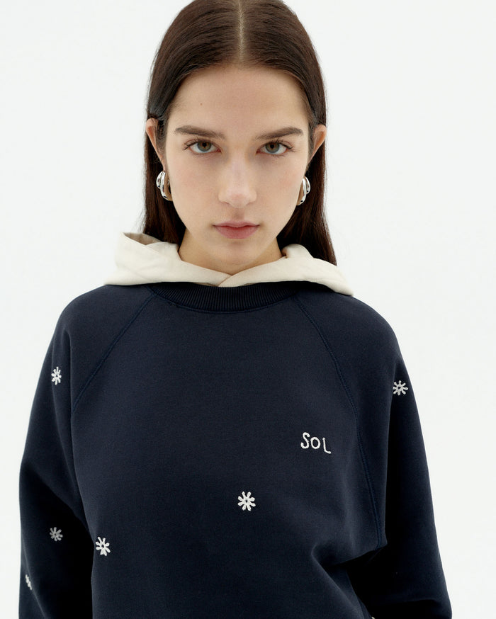 thinking mu Sudadera navy solsol Bonnie Descuento