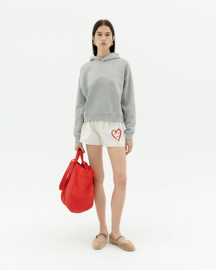 thinking mu Sudadera gris con capucha retro sol Valeria Rebajas top