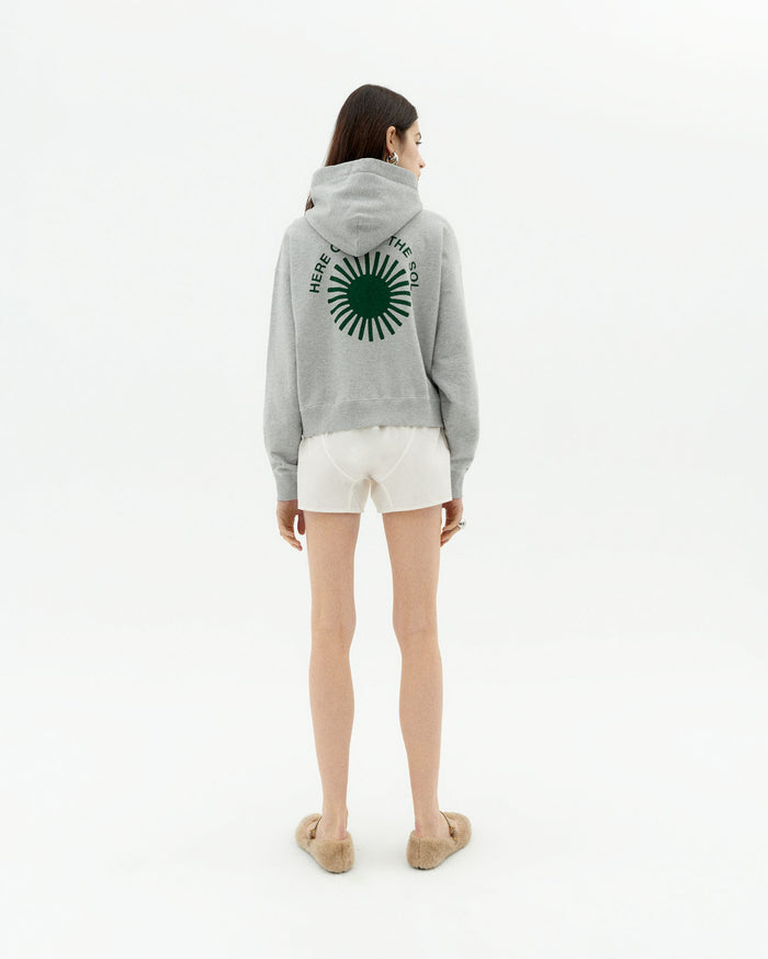 thinking mu Sudadera gris con capucha retro sol Valeria Rebajas top