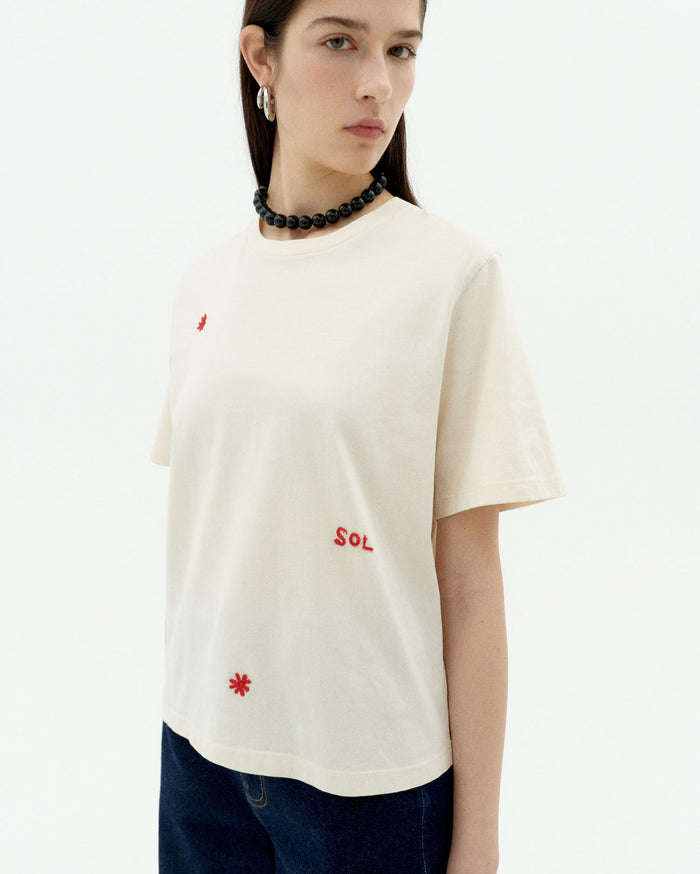 thinking mu Camiseta blanca solsol Lucia Libre de impuestos