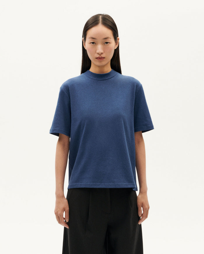 thinking mu Camiseta gruesa azul oscuro hemp Aidin