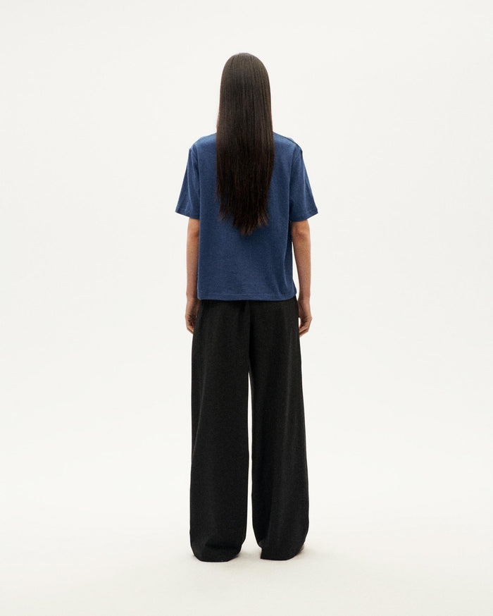 thinking mu Camiseta gruesa azul oscuro hemp Aidin Rebajas baratas