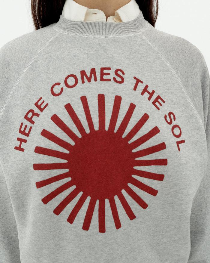 thinking mu Sudadera gris retro sol Bonnie Rebajas top