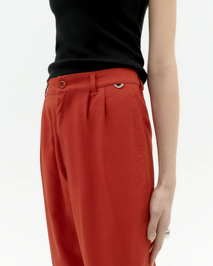 thinking mu Pantalón rojo hemp Rina Promoción por tiempo limitado