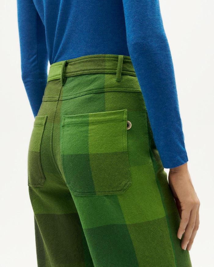 thinking mu Pantalón verde central blanket Coral Precio ultrabajo