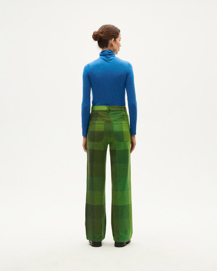 thinking mu Pantalón verde central blanket Coral Precio ultrabajo