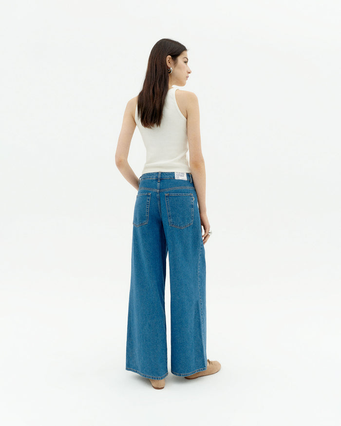 thinking mu Top blanco blurry flower Harriet Venta caliente